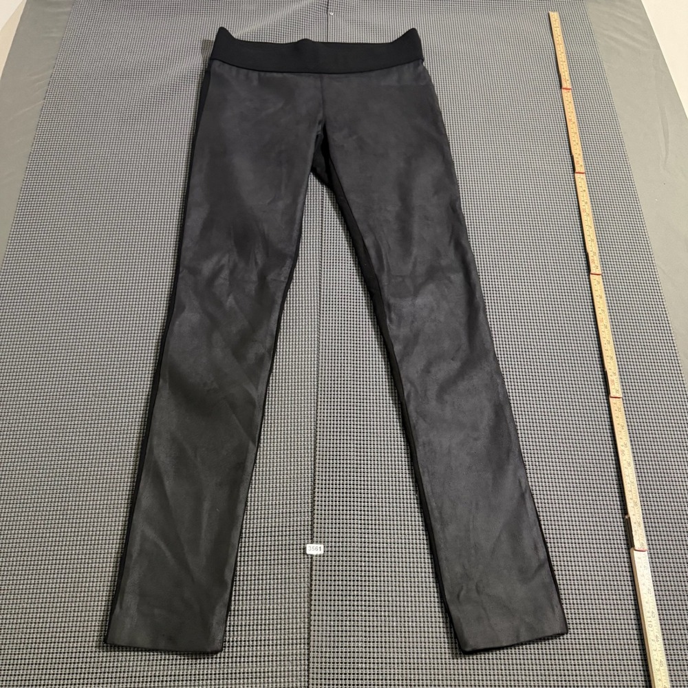 Club Monaco Womens Black Faux Suede Front Elastic Waist Leggings Size 6